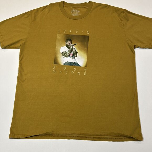 Post Malone If Yall Werent Here Id Be Crying Tour Shirt Adult 3XL Yellow Men - Picture 2 of 13